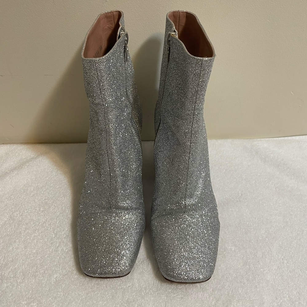 Dries Van Noten Sparkling Silver Ankle Boots